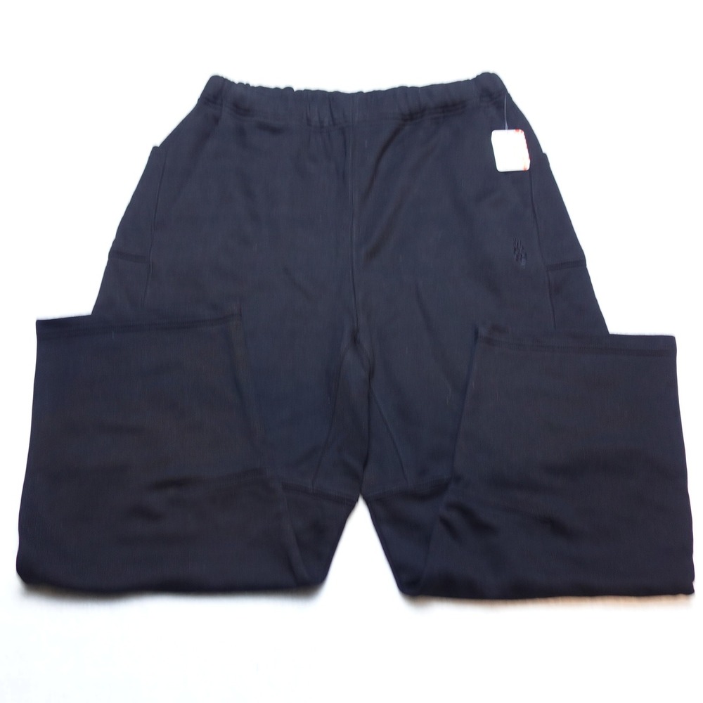 FP Movement Ribbed Wide Leg Pants Womens Large Black High Rise Cotton OB2039049